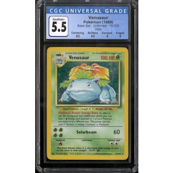 Pokemon Base Set Unlimited Venusaur 15/102 CGC 5.5