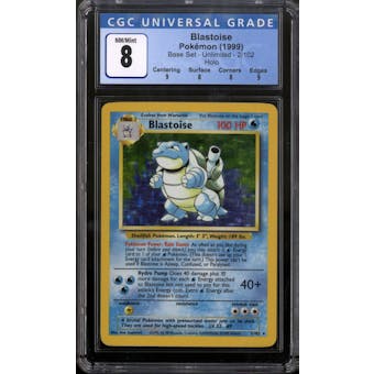 Pokemon Base Set Unlimited Blastoise 2/102 CGC 8