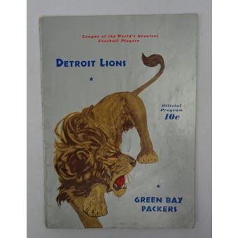 1939 Detroit Lions Official Program vs Green Bay Packers December 3rd, 1939 (Reed Buy)