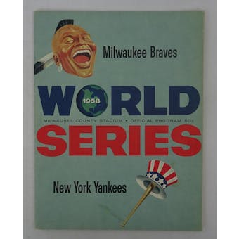 1958 World Series Official Program Milwaukee Braves vs New York Yankees, Game 2 50 Cents (Reed Buy)