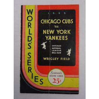 1932 World Series Score Card Chicago Cubs vs New York Yankees 25-Cents (Marked) (Reed Buy)