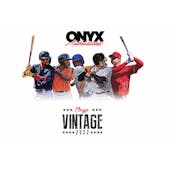 2022 Onyx Vintage Baseball Hobby 24-Box Case (Presell)
