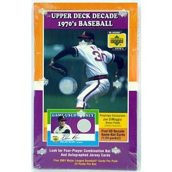 2001 Upper Deck Decade Of The 70's Baseball Hobby Box (Reed Buy)