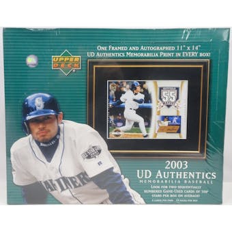 2003 Upper Deck Authentics Memorabilia Baseball Hobby Box (Reed Buy)
