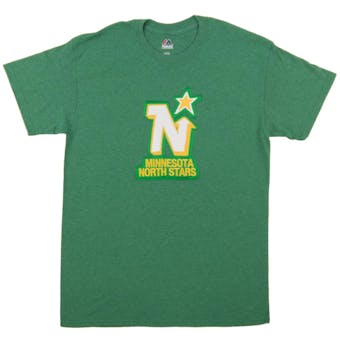 Minnesota North Stars Majestic Green Vintage Lightweight Tek Patch Tee Shirt