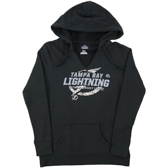 Tampa Bay Lightning Majestic Black Attacking Line Fleece Hoodie (Womens Small)
