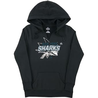 San Jose Sharks Majestic Black Attacking Line Fleece Hoodie (Womens)