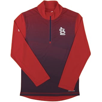 St. Louis Cardinals Majestic Red Good & Approved Cool Base 1/4 Zip Performance Long Sleeve Shirt (Adult XL)