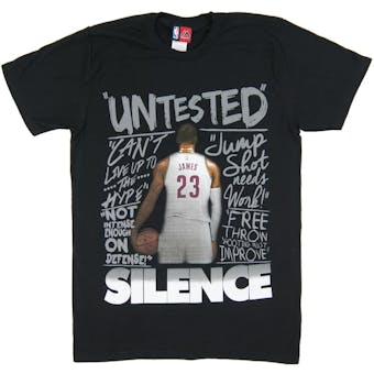 Cleveland Cavaliers LeBron James Majestic Critics Haters Black Tee Shirt (Adult Large)