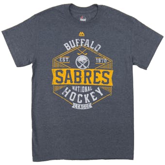 Buffalo Sabres Majestic Heather Navy Expansion Draft Tee Shirt (Adult Small)