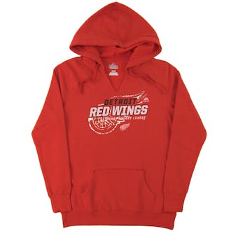 Detroit Red Wings Majestic Red Attacking Line Fleece Hoodie (Womens Large)