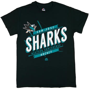 San Jose Sharks Majestic Earn Each Play Black Tee Shirt (Adult Small)