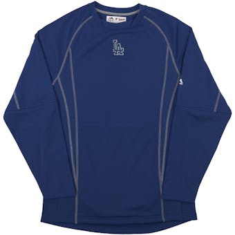 Los Angeles Dodgers Majestic Royal Performance On Field Practice Fleece Pullover (Adult Small)