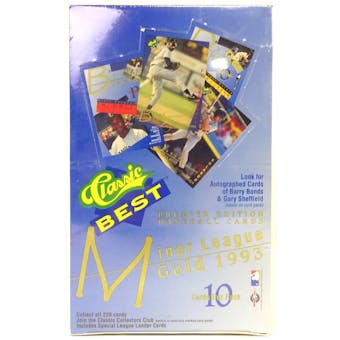 1993 Classic Best Minor League Gold Baseball Hobby Box (Reed Buy)