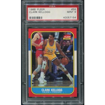 1986/87 Fleer Basketball #58 Clark Kellogg Rookie PSA 9 (MINT)