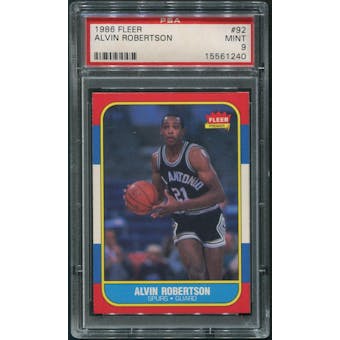 1986/87 Fleer Basketball #92 Alvin Robertson Rookie PSA 9 (MINT)