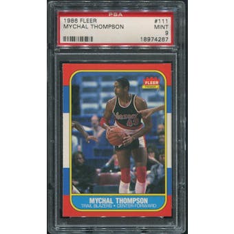 1986/87 Fleer Basketball #111 Mychal Thompson PSA 9 (MINT)