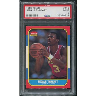 1986/87 Fleer Basketball #112 Sedale Threatt Rookie PSA 9 (MINT)