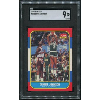 1986/87 Fleer Basketball #50 Dennis Johnson SGC 9 (MT)
