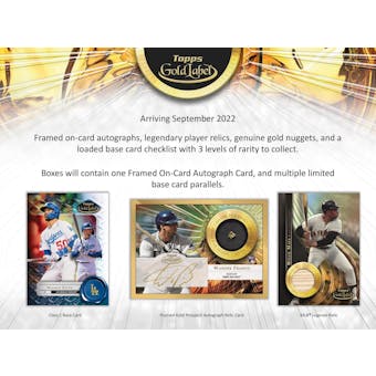 2022 Topps Gold Label Baseball Hobby 16-Box Case (Presell)