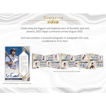 2022 Topps Luminaries Baseball Hobby 12-Box Case (Presell)