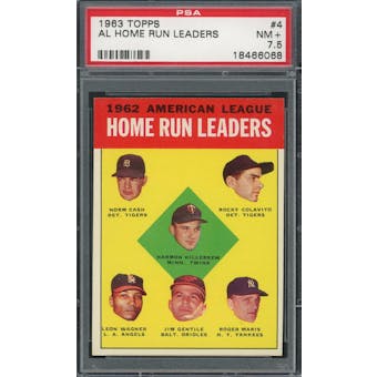 1963 Topps #4 AL HR Leaders PSA 7.5 *6068 (Reed Buy)
