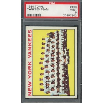 1964 Topps #433 Yankees Team PSA 9 *7302 (Reed Buy)