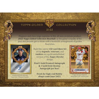 2022 Topps Gilded Collection Baseball Hobby 18-Box Case (Presell)