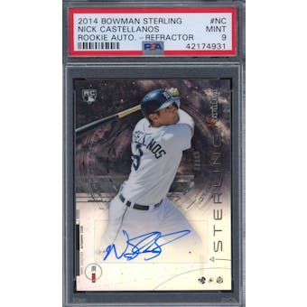 2014 Bowman Sterling Autograph Refractor #NC Nick Castellanos #/150 PSA 9 *4931 (Reed Buy)