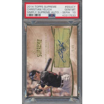 2014 Topps Supreme Simply Supreme Autograph #SSUCY Christian Yelich #/35 PSA 10 *7533 (Reed Buy)