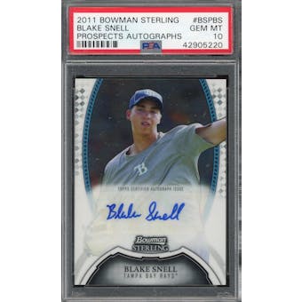 2011 Bowman Sterling #BSPBS Blake Snell Prospect Autographs PSA 10 *5220 (Reed Buy)