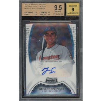 2011 Bowman Sterling #GS George Springer Prospect Autographs BGS 9.5 Auto 9 *1576 (Reed Buy)