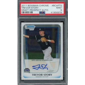 2011 Bowman Chrome Draft #BCAPTS Trevor Story Prospects Autograph PSA 9 *6979 (Reed Buy)
