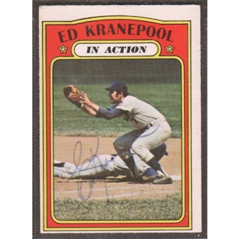 1972 Topps Baseball #182 Ed Kranepool In Action Signed in Person Auto