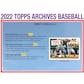 2022 Topps Archives Baseball Hobby 10-Box Case (Presell)