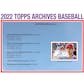 2022 Topps Archives Baseball Hobby 10-Box Case