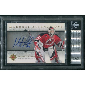2005/06 Ultimate Collection #SMA29 Martin Brodeur Marquee Attractions Signatures Auto #01/10 BGS 9 (MINT)