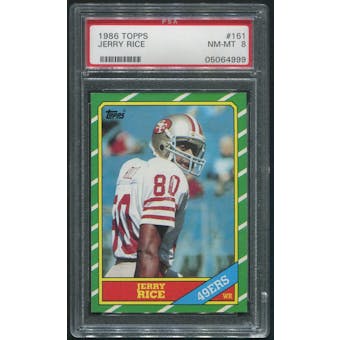 1986 Topps Football #161 Jerry Rice Rookie PSA 8 (NM-MT)