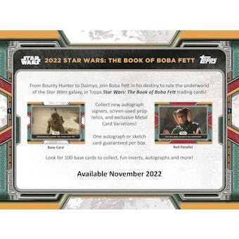 Star Wars: The Book of Boba Fett Hobby 12-Box Case (Topps 2022) (Presell)