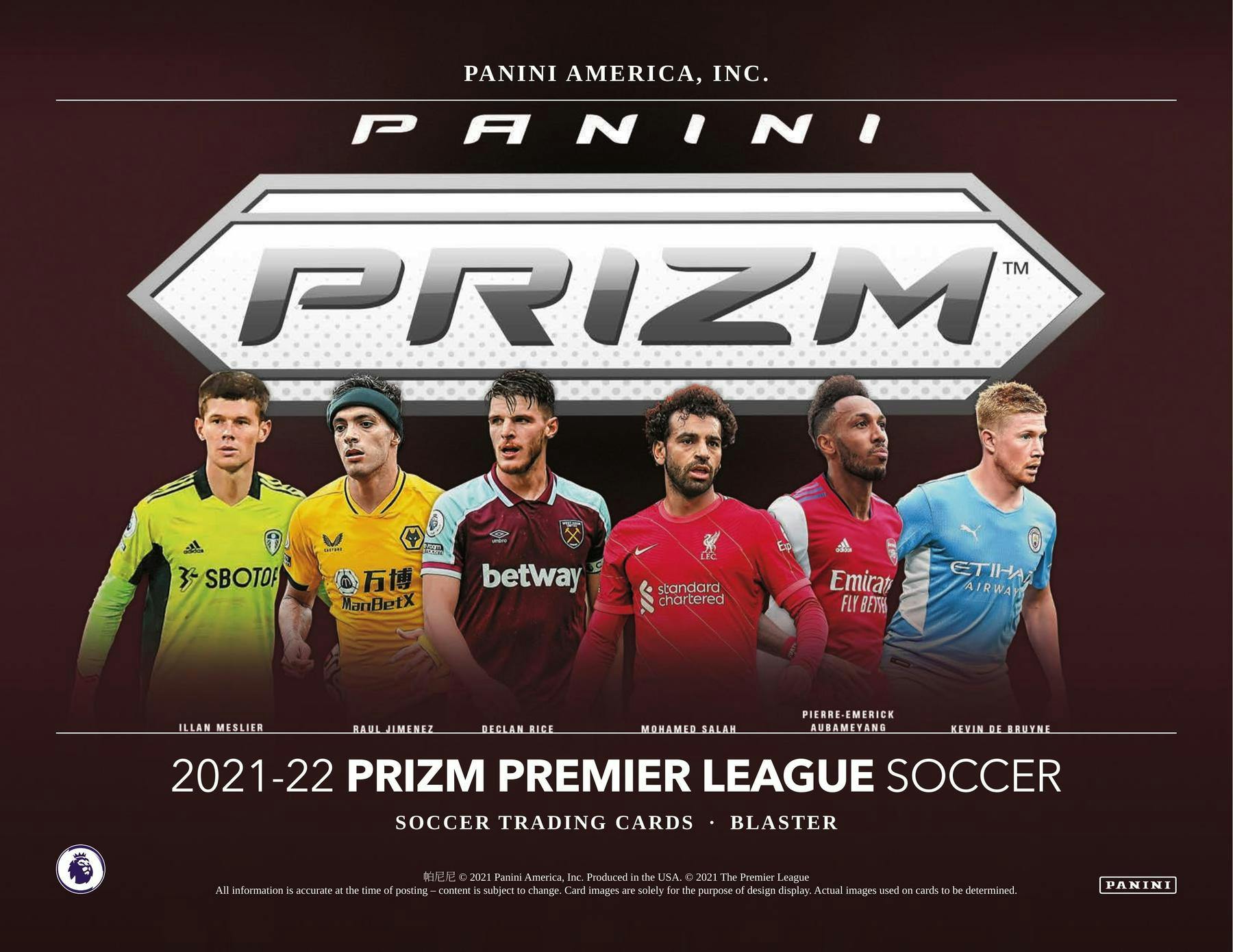 2021/22 Panini Prizm Premier League EPL Soccer 6-Pack Blaster Box