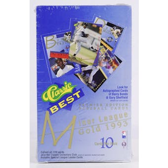 1993 Classic Best Minor League Gold Baseball Hobby Box