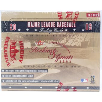2003 Fleer Rookies and Greats Baseball Hobby Box (Reed Buy)