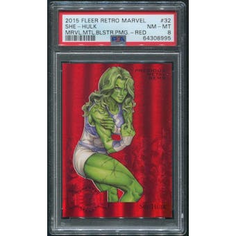 2015 Fleer Retro Marvel #32 She-Hulk Precious Metal Gems PMG Red #053/100 PSA 8 (NM-MT)