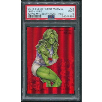 2015 Fleer Retro Marvel #32 She-Hulk Precious Metal Gems PMG Red #046/100 PSA 9 (MINT)