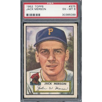 1952 Topps #375 Jack Merson PSA 6 *5099 (Reed Buy)
