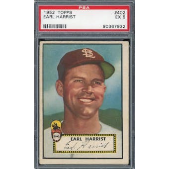1952 Topps #402 Earl Harrist PSA 5 *7932 (Reed Buy)