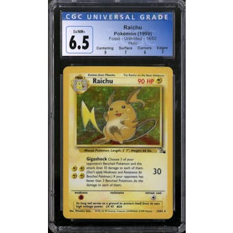 Pokemon Fossil Raichu 14/62 CGC 6.5
