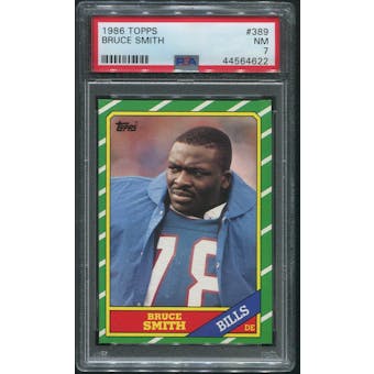 1986 Topps Football #389 Bruce Smith Rookie PSA 7 (NM)