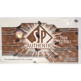 2008 Upper Deck SP Authentic Baseball Hobby Box (Reed Buy)