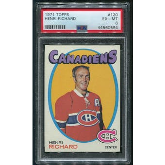 1971/72 Topps Hockey #120 Henri Richard PSA 6 (EX-MT)